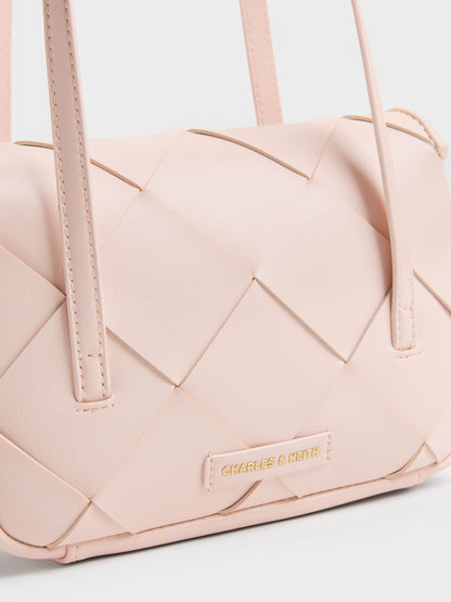 CHARLES & KEITH Trending / Maribel Woven Shoulder Bag - Soft Pink