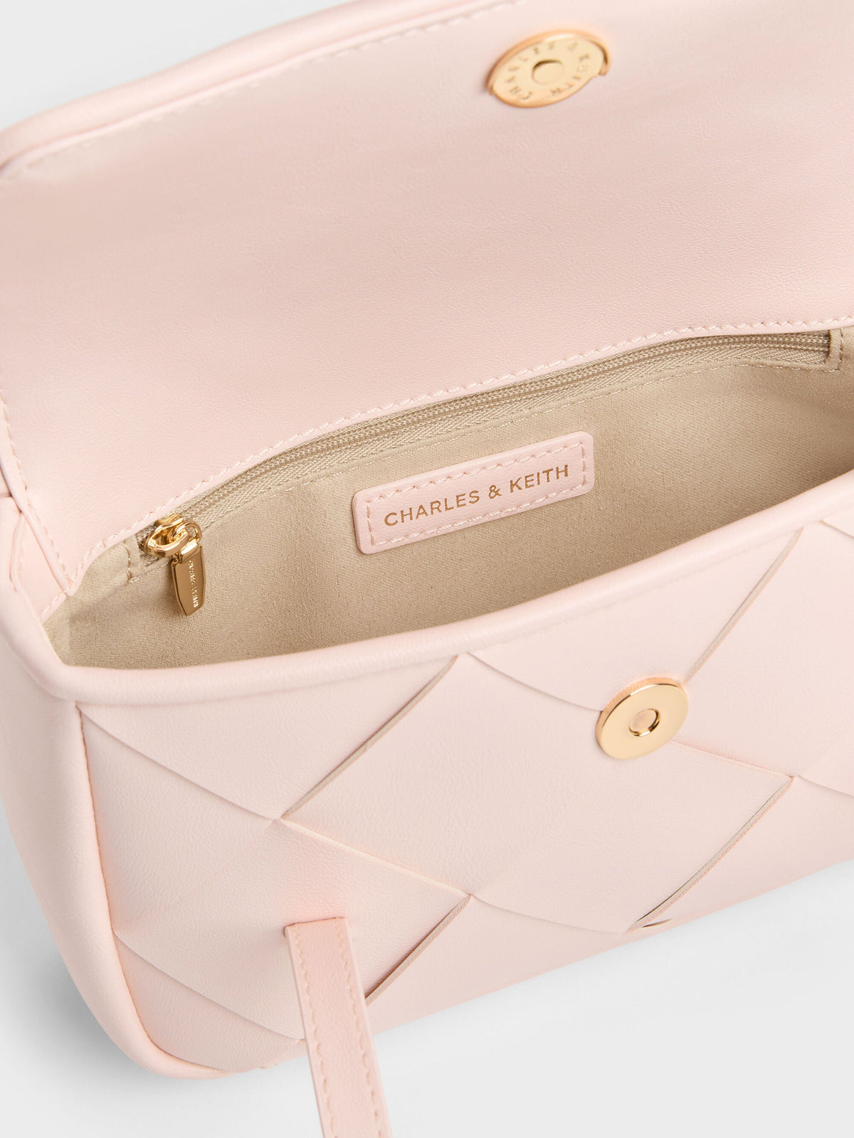 CHARLES & KEITH Trending / Maribel Woven Shoulder Bag - Soft Pink