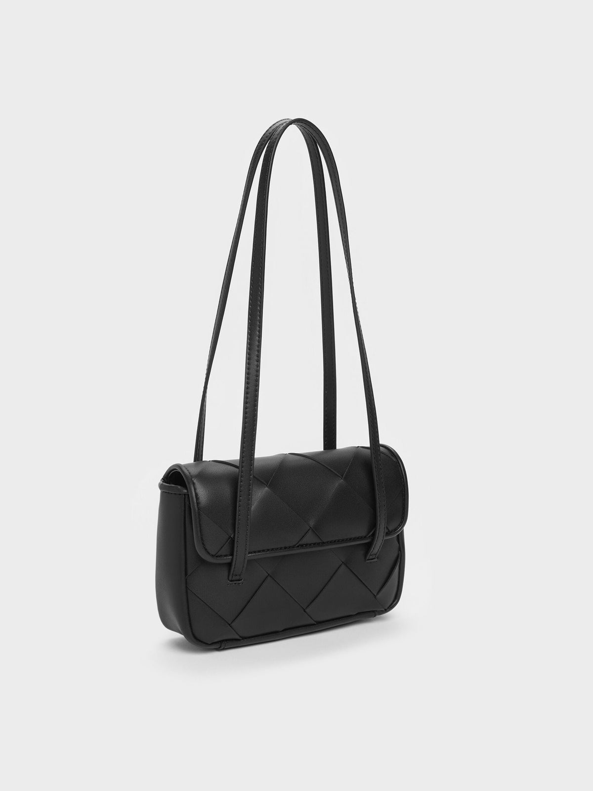CHARLES & KEITH Customer Favorite / Maribel Woven Shoulder Bag - Black