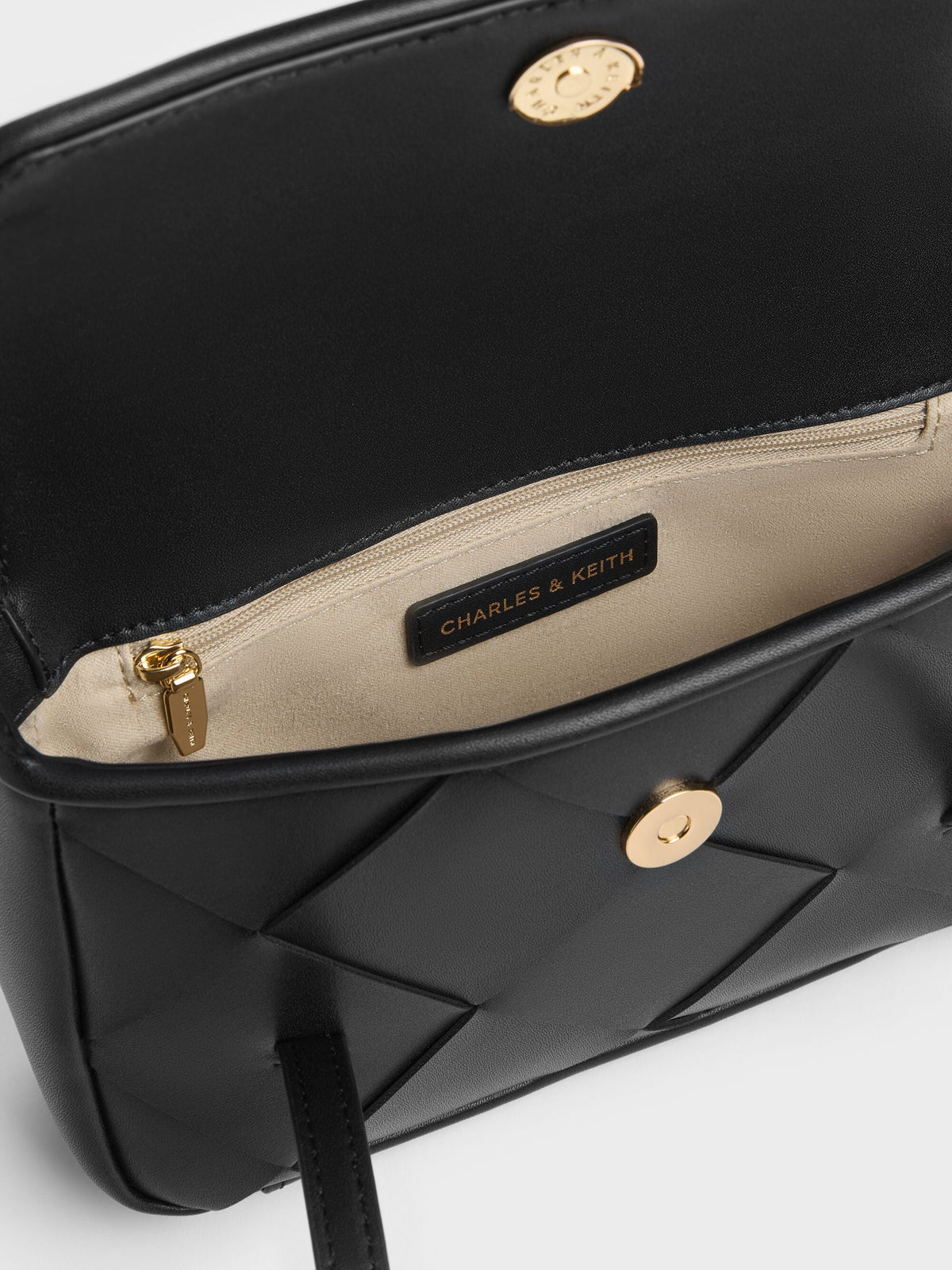 CHARLES & KEITH Customer Favorite / Maribel Woven Shoulder Bag - Black