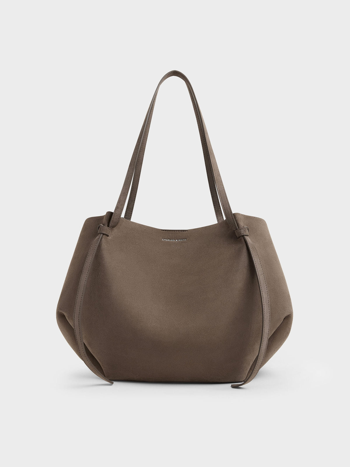 CHARLES & KEITH Popular / XL Calla Tote Bag - Stone Grey