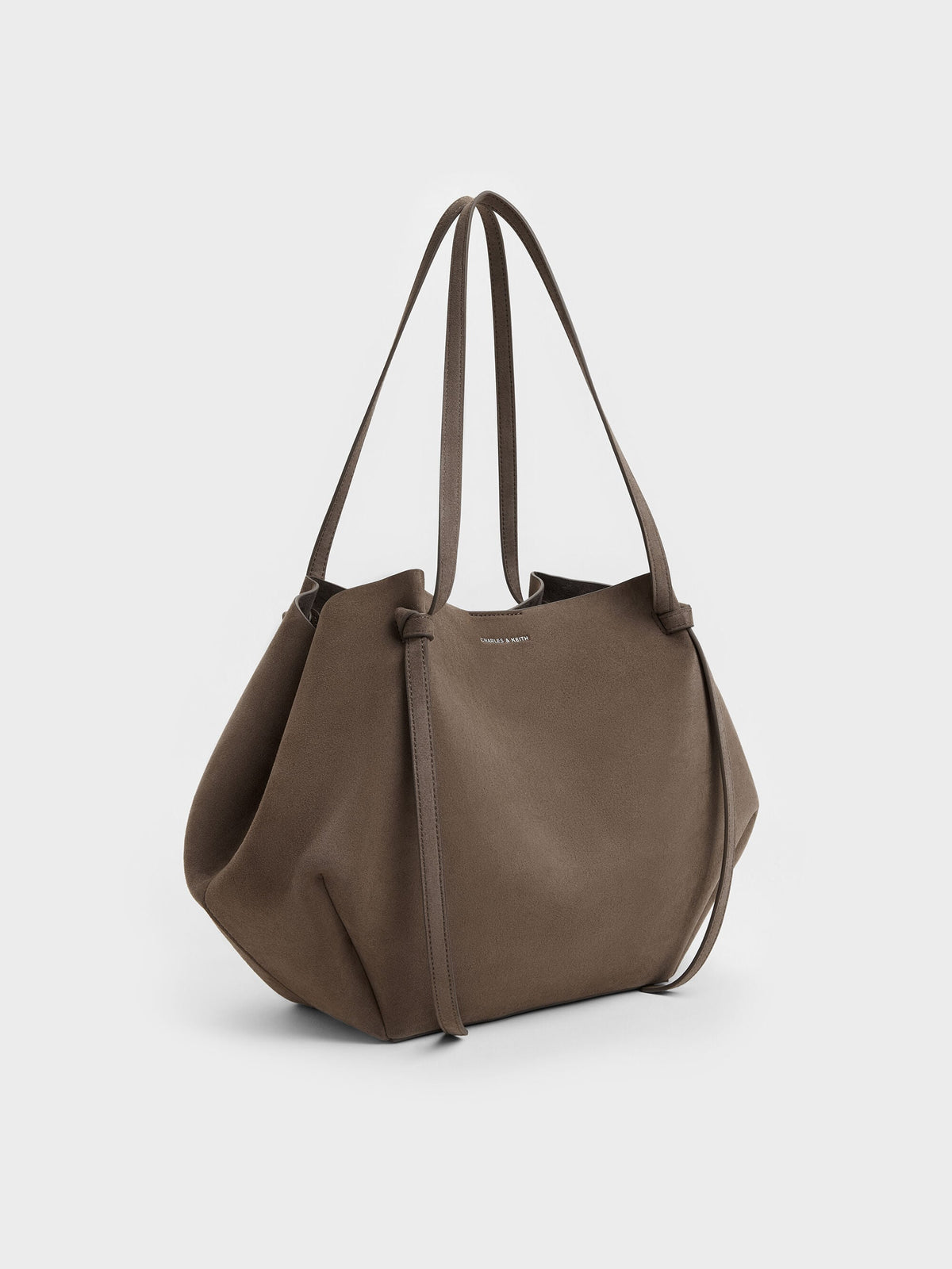 CHARLES & KEITH Popular / XL Calla Tote Bag - Stone Grey