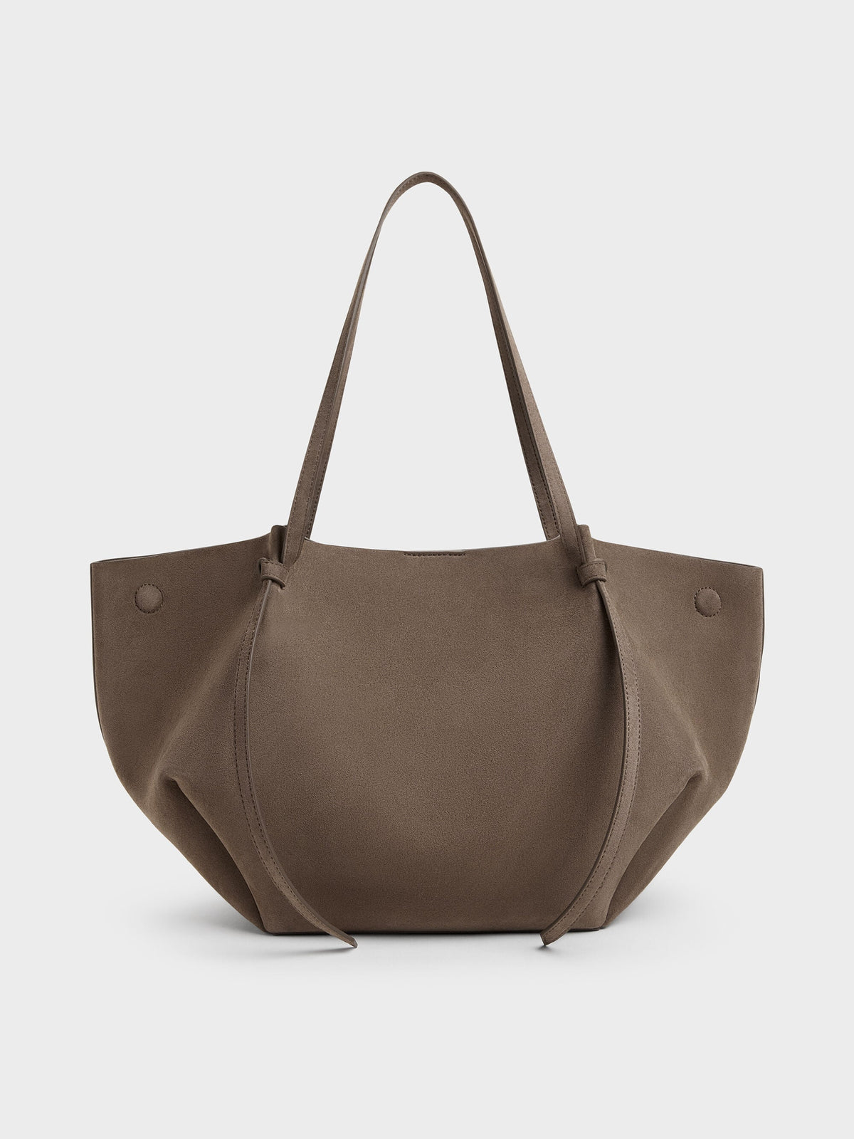 CHARLES & KEITH Popular / XL Calla Tote Bag - Stone Grey