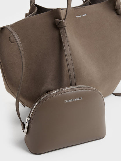 CHARLES & KEITH Popular / XL Calla Tote Bag - Stone Grey