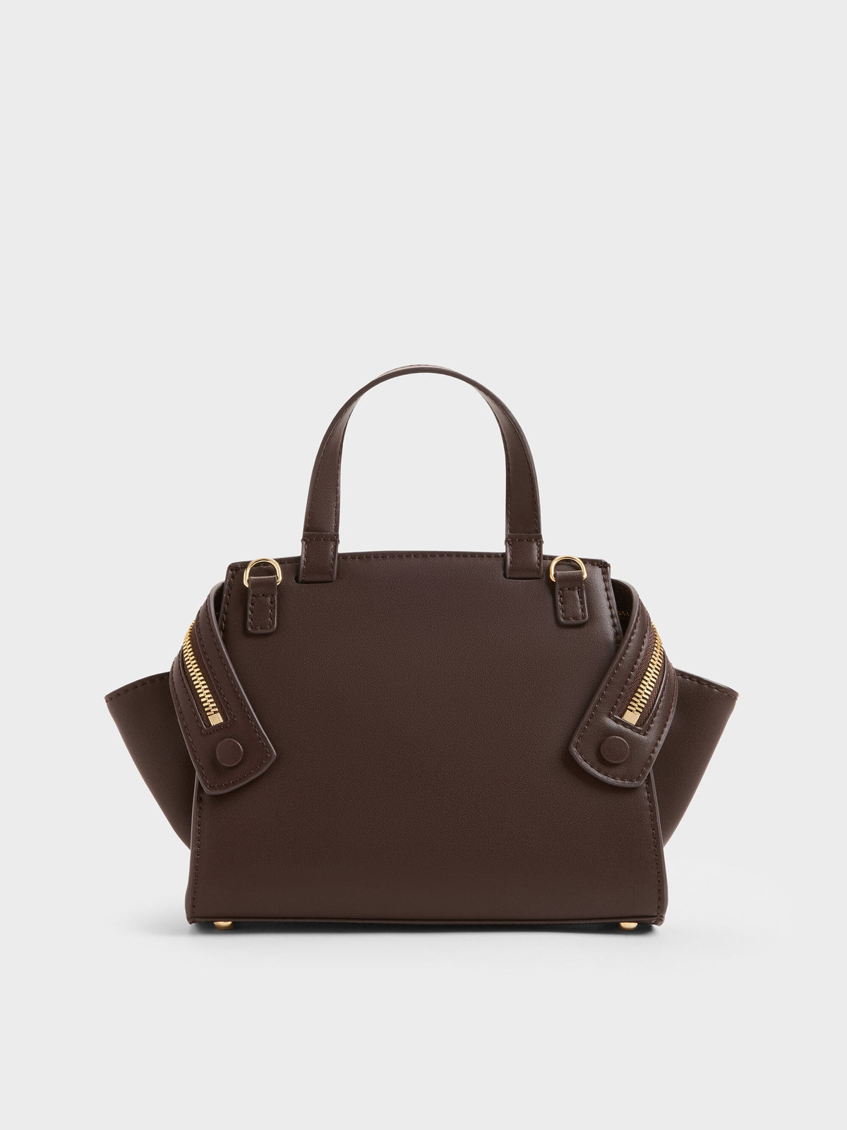 CHARLES & KEITH Great Value / Pansy Two-Tone Trapeze Top Handle Bag - Sahara Sand
