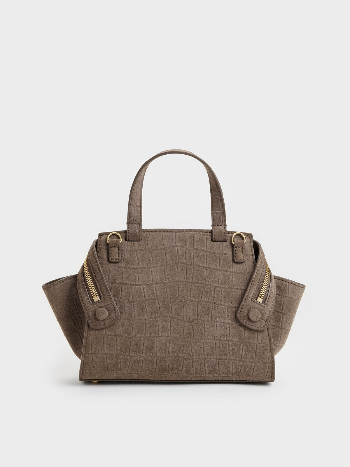 CHARLES & KEITH Sale / Pansy Trapeze Top Handle Bag - Stone Grey