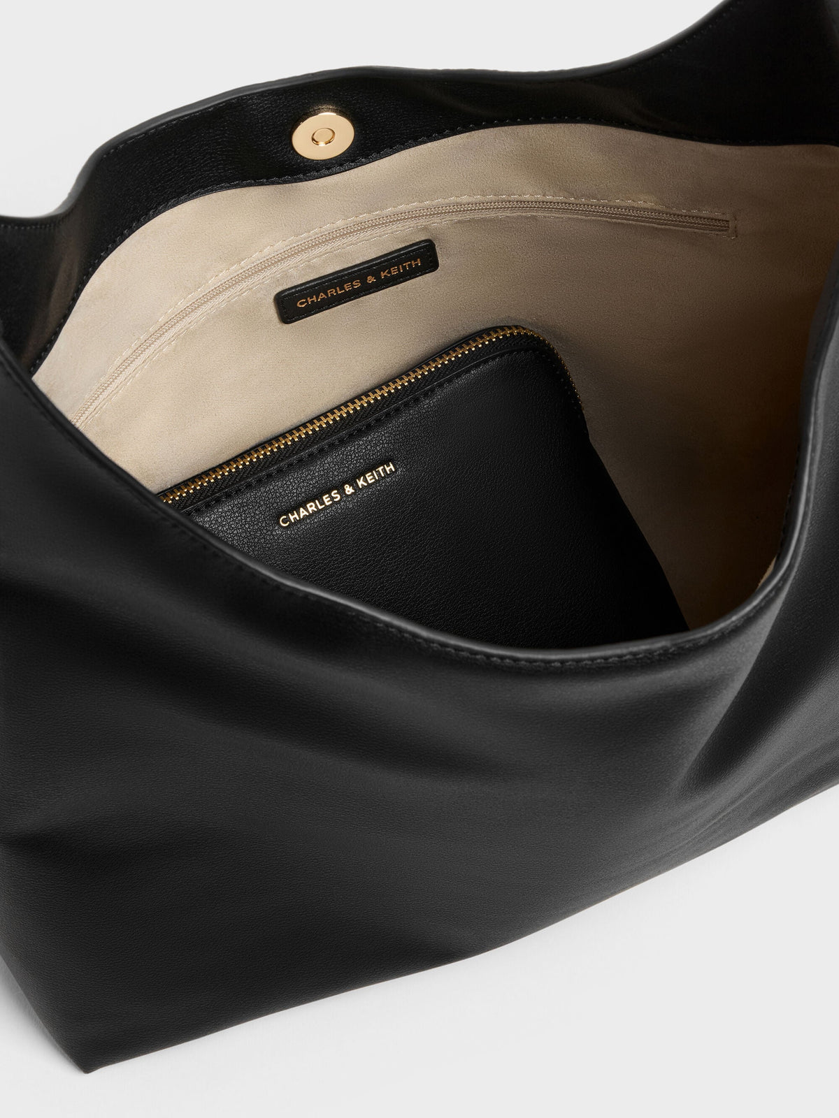CHARLES & KEITH Recommended / Aislin Hobo Bag - Black