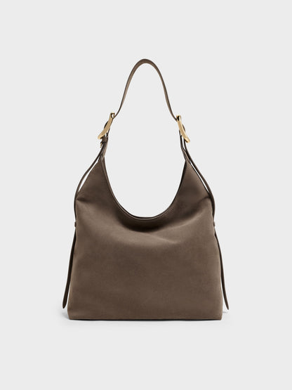 CHARLES & KEITH Best Seller / Aislin Hobo Bag - Stone Grey