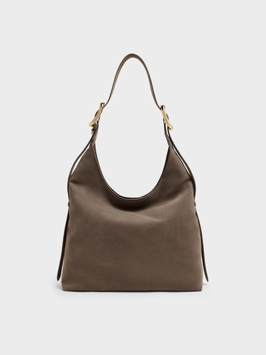CHARLES & KEITH Best Seller / Aislin Hobo Bag - Stone Grey