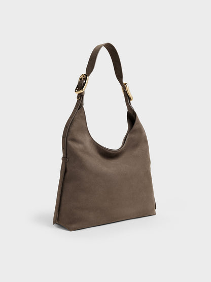 CHARLES & KEITH Best Seller / Aislin Hobo Bag - Stone Grey
