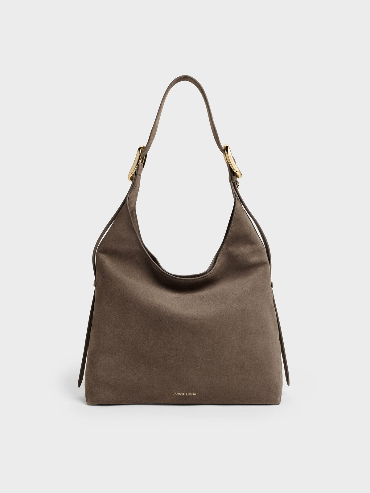 CHARLES & KEITH Best Seller / Aislin Hobo Bag - Stone Grey