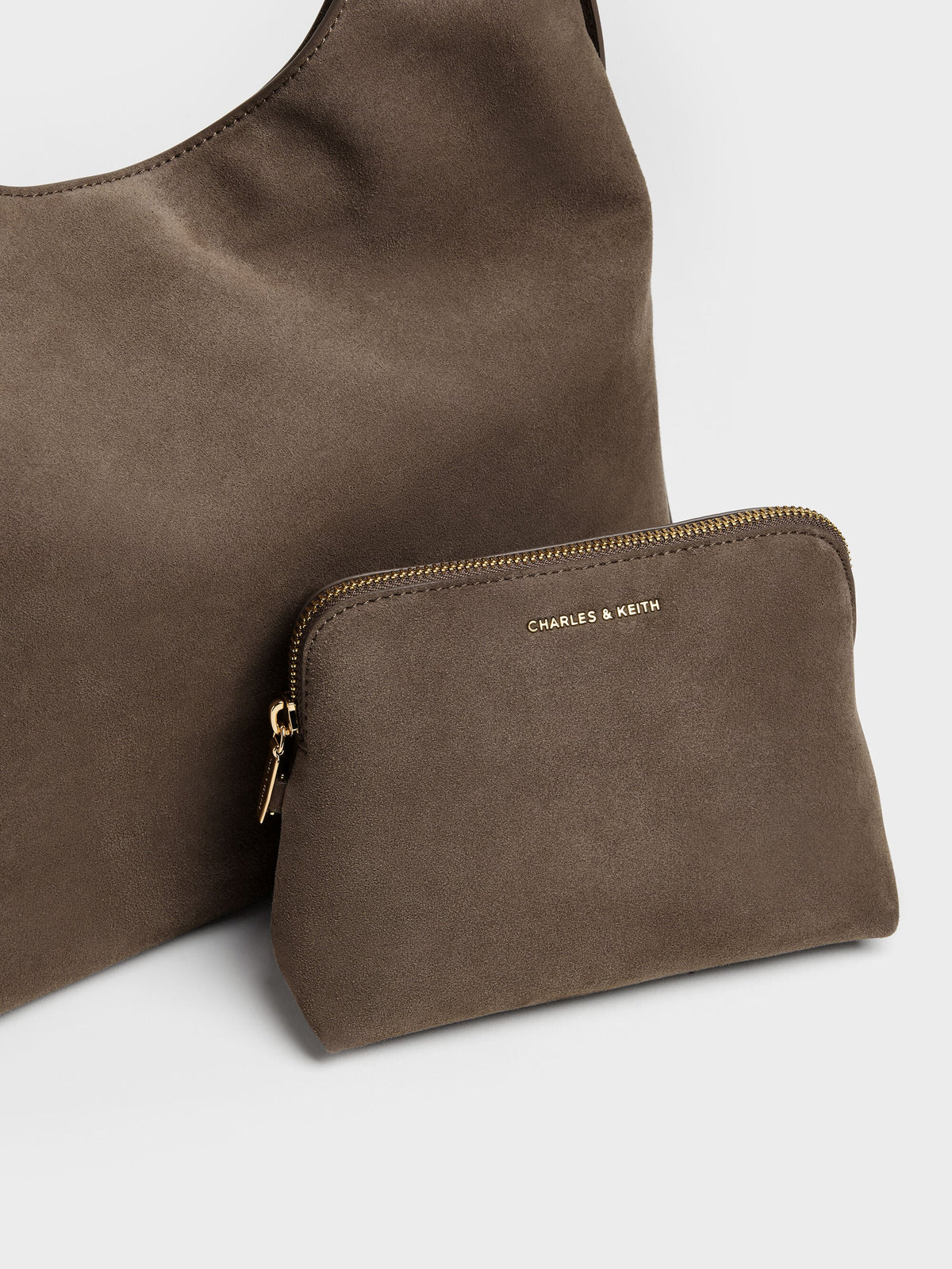 CHARLES & KEITH Best Seller / Aislin Hobo Bag - Stone Grey