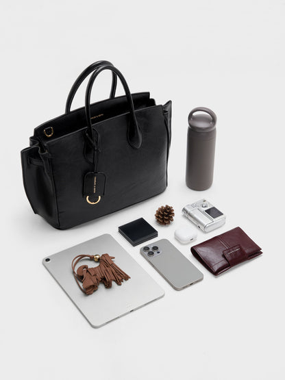 CHARLES & KEITH Featured / Large Ginevra Tote Bag - Black