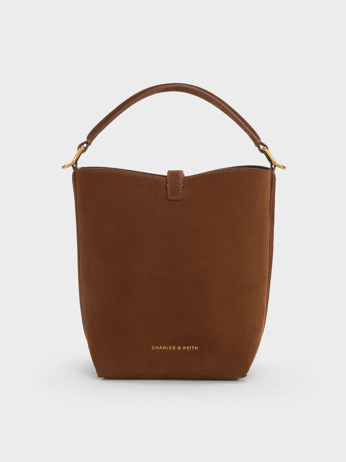 CHARLES & KEITH Customer Favorite / Cesia Metallic-Accent Bucket Bag - Pecan Brown