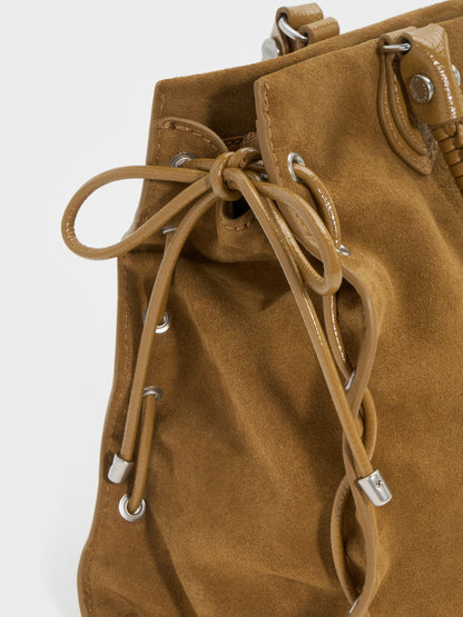 CHARLES & KEITH Classic / Large Nylah Grommet Lace-Up Tote Bag - Sahara Sand