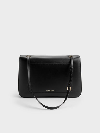 CHARLES & KEITH Everyday / Connie Quilted Shoulder Bag - Black