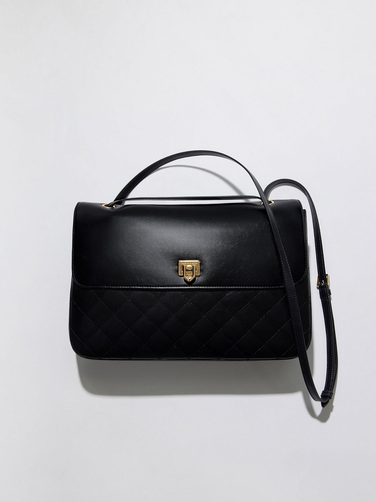 CHARLES & KEITH Everyday / Connie Quilted Shoulder Bag - Black