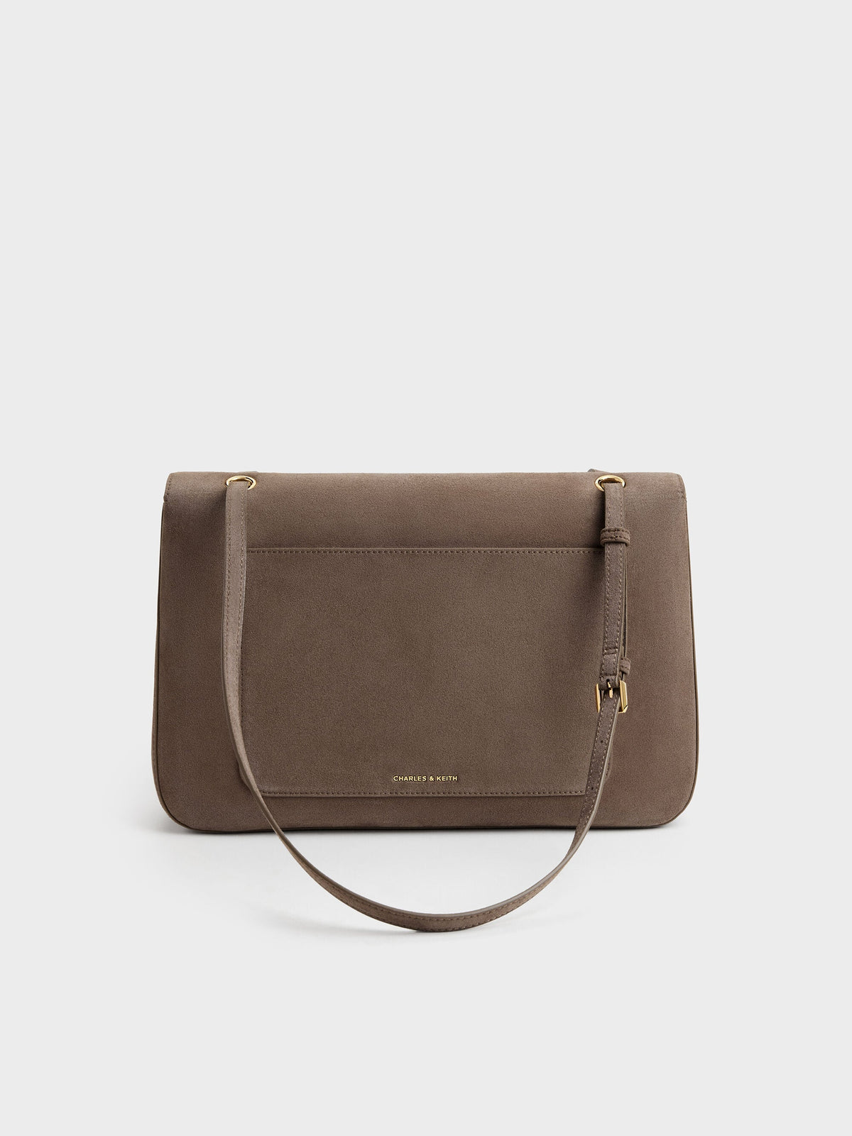 CHARLES & KEITH Trending / Connie Quilted Shoulder Bag - Stone Grey