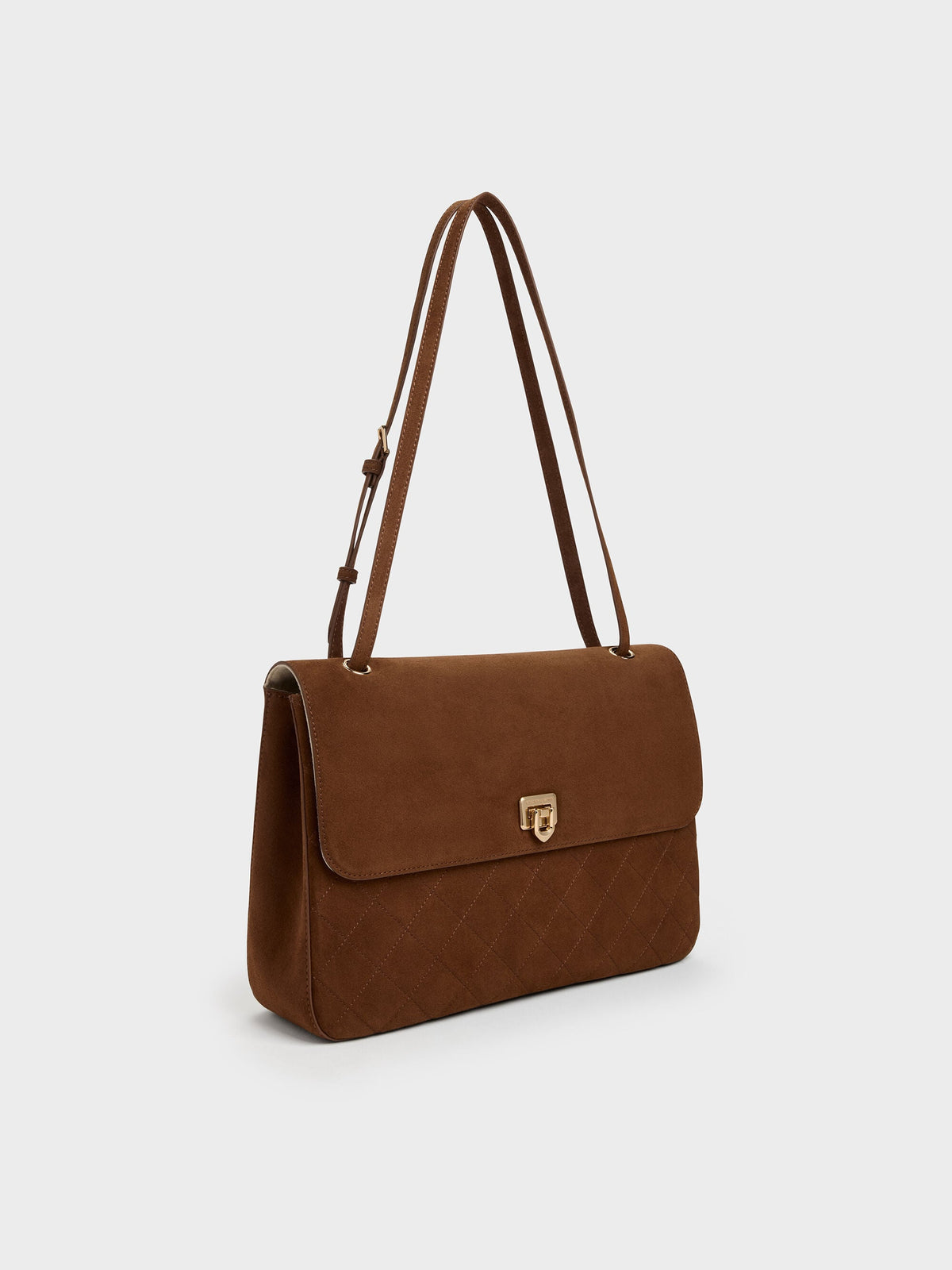 CHARLES & KEITH Popular / Connie Quilted Shoulder Bag - Pecan Brown