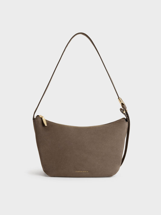 CHARLES & KEITH Essential / Zephyr Hobo Bag - Stone Grey