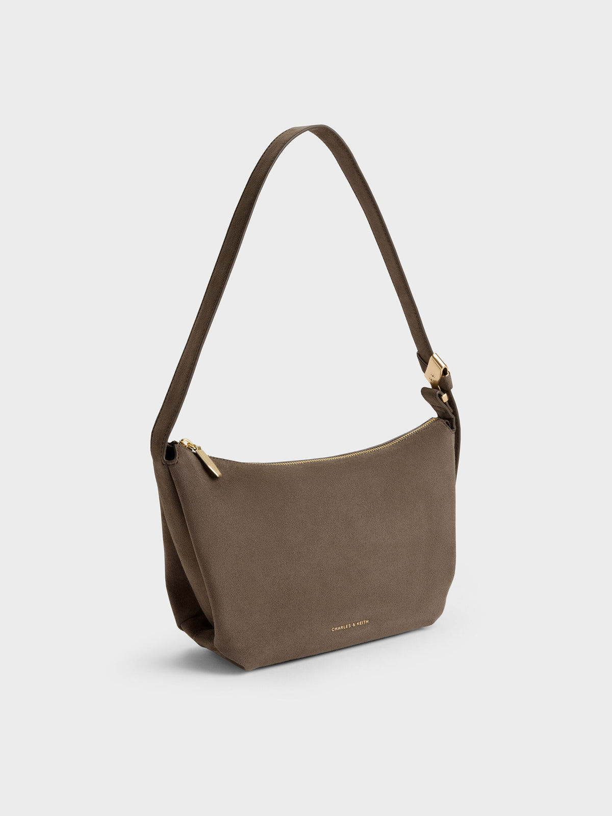 CHARLES & KEITH Essential / Zephyr Hobo Bag - Stone Grey