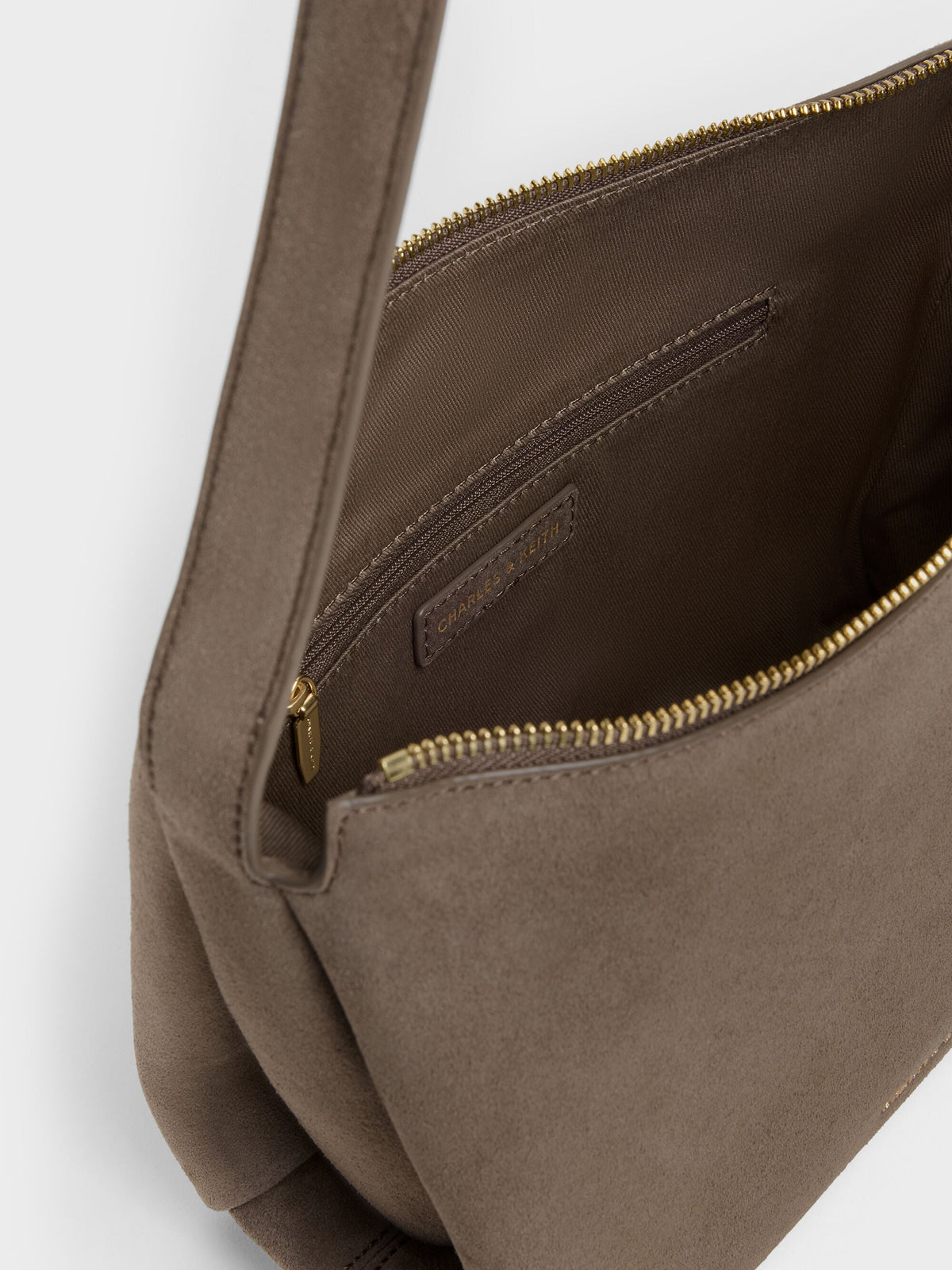 CHARLES & KEITH Essential / Zephyr Hobo Bag - Stone Grey