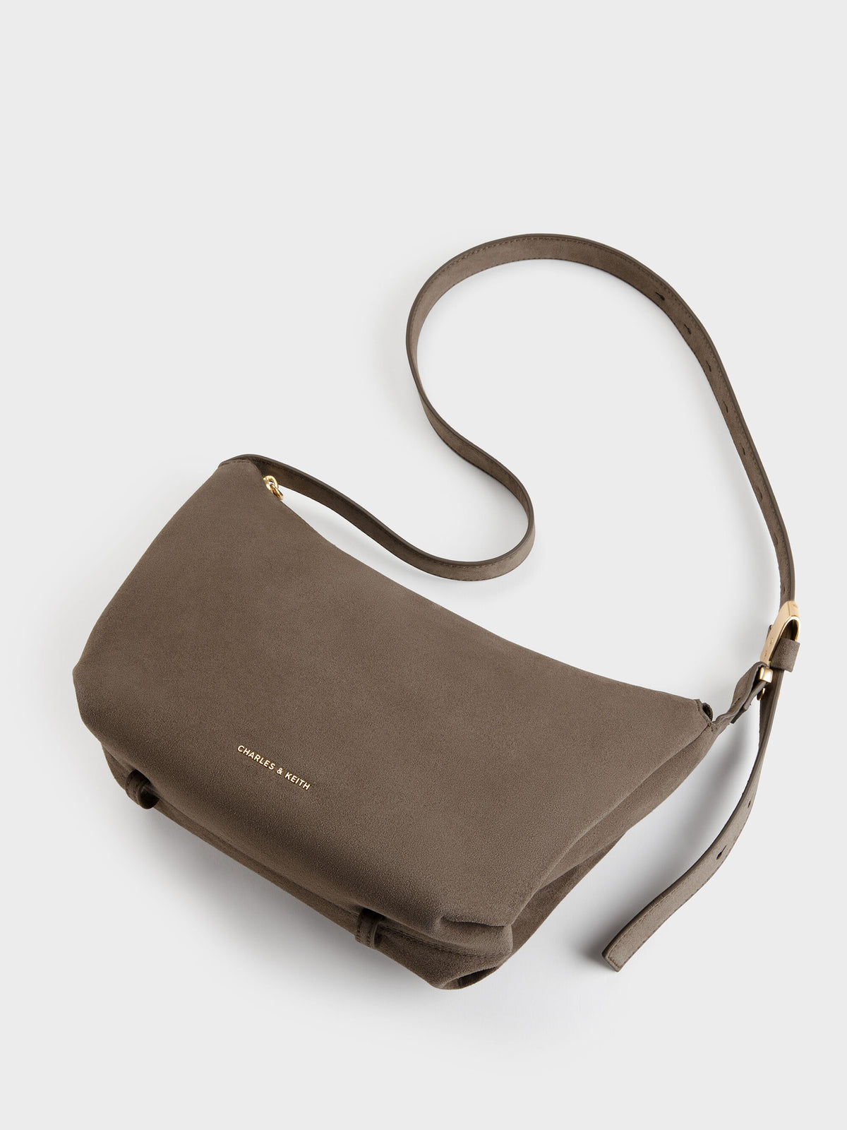CHARLES & KEITH Essential / Zephyr Hobo Bag - Stone Grey