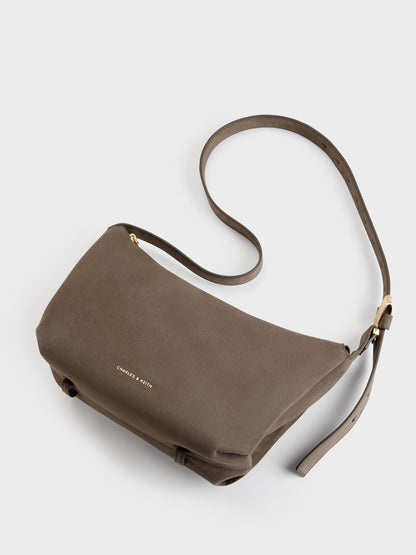 CHARLES & KEITH Essential / Zephyr Hobo Bag - Stone Grey