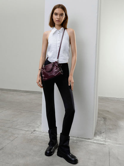 CHARLES & KEITH Value / Mini Nylah Grommet Lace-Up Tote Bag - Wineberry Red