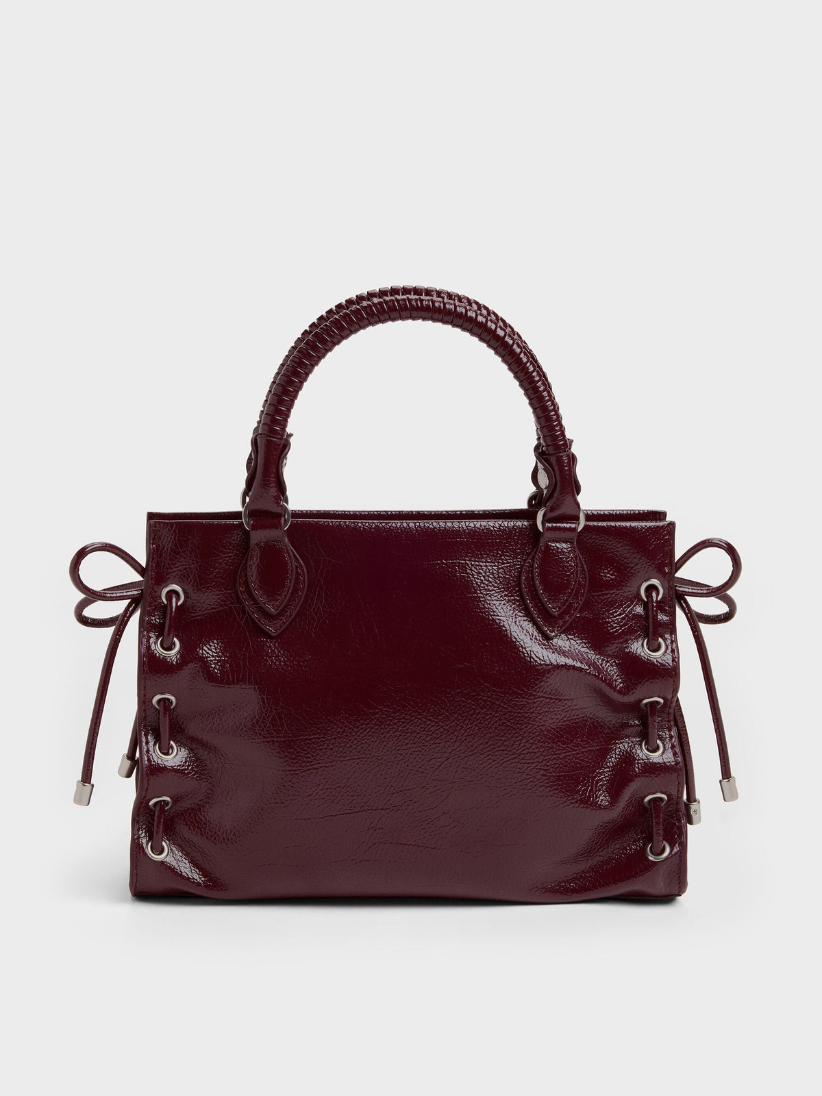 CHARLES & KEITH Value / Mini Nylah Grommet Lace-Up Tote Bag - Wineberry Red