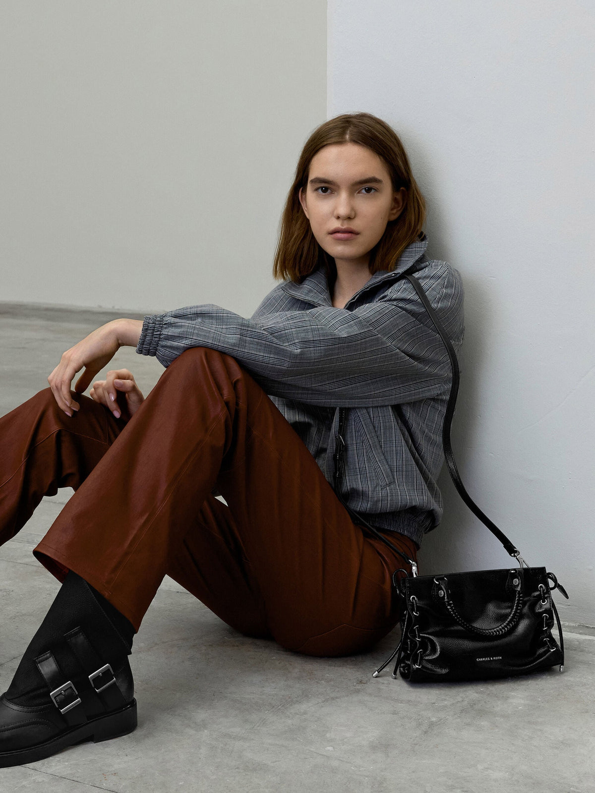 CHARLES & KEITH Best Price / Mini Nylah Grommet Lace-Up Tote Bag - Noir