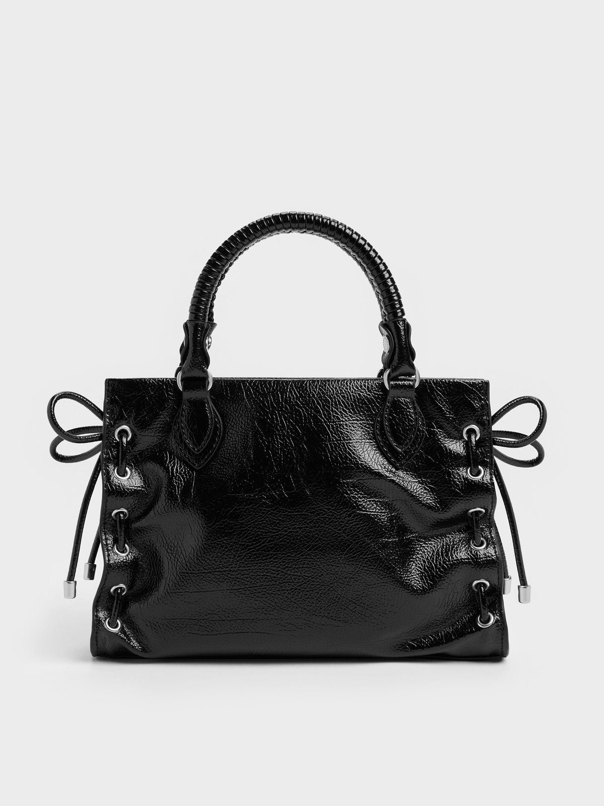 CHARLES & KEITH Best Price / Mini Nylah Grommet Lace-Up Tote Bag - Noir