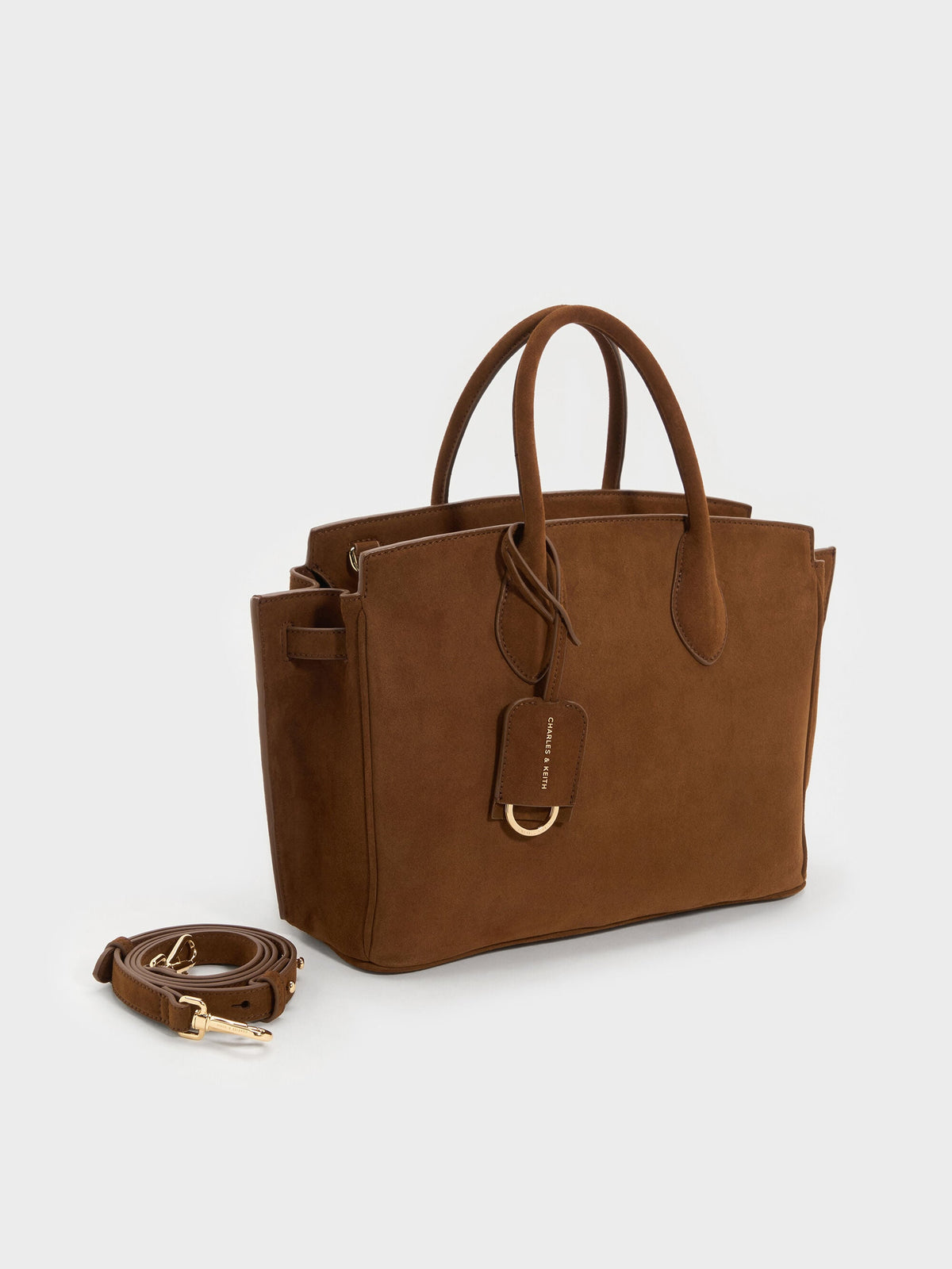 CHARLES & KEITH Exclusive / Large Ginevra Tote Bag - Pecan Brown