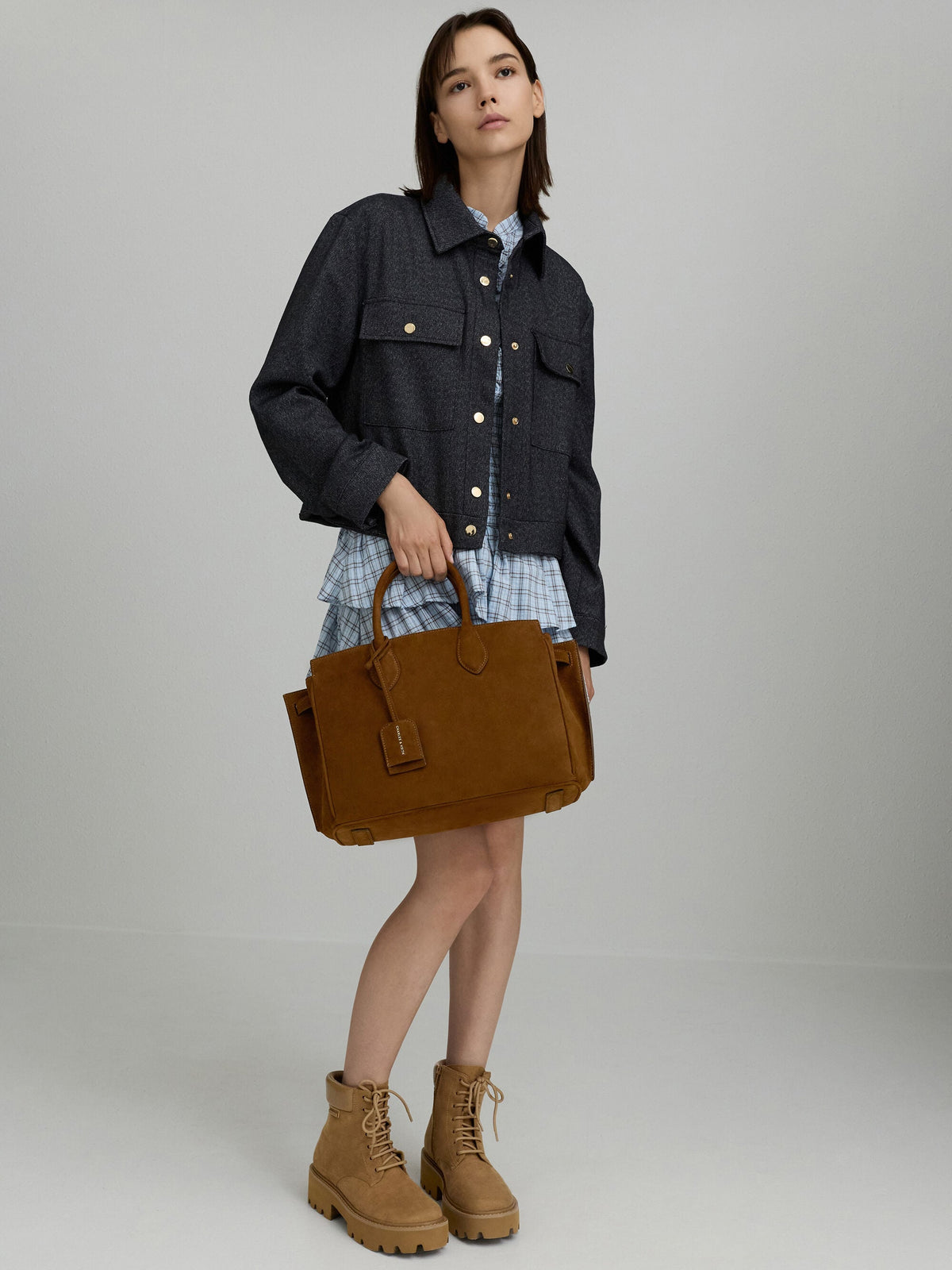 CHARLES & KEITH Exclusive / Large Ginevra Tote Bag - Pecan Brown