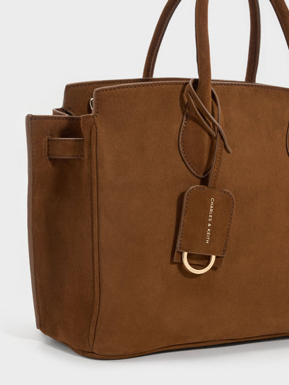 CHARLES & KEITH Exclusive / Large Ginevra Tote Bag - Pecan Brown