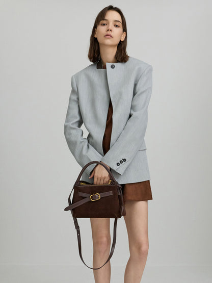 CHARLES & KEITH Trending / Victoria Belted Top Handle Bag - Espresso Brown