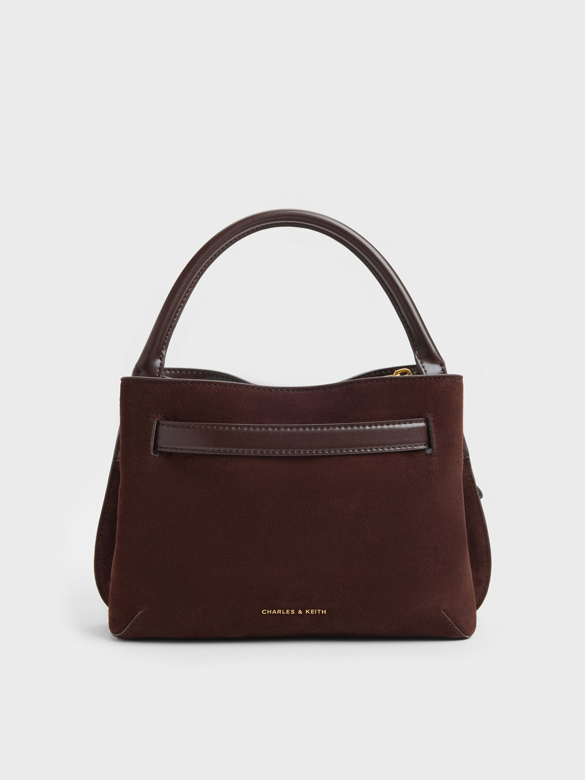 CHARLES & KEITH Trending / Victoria Belted Top Handle Bag - Espresso Brown