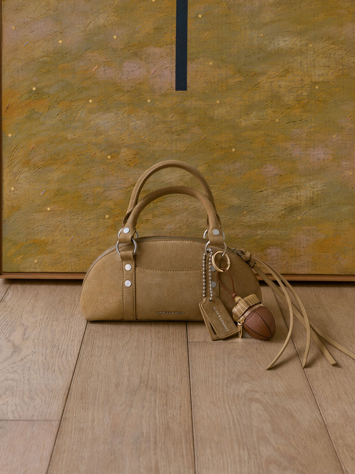 CHARLES & KEITH Featured / Tatiana Studded Bowling Bag - Sand