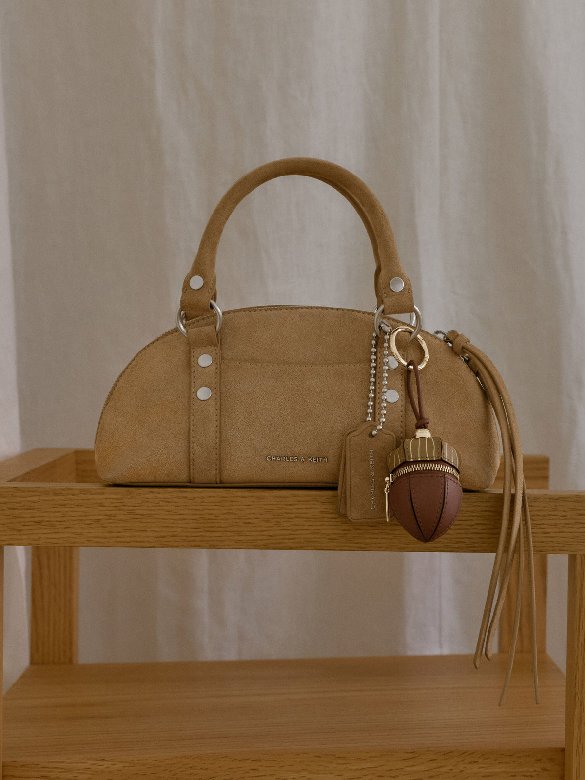 CHARLES & KEITH Featured / Tatiana Studded Bowling Bag - Sand