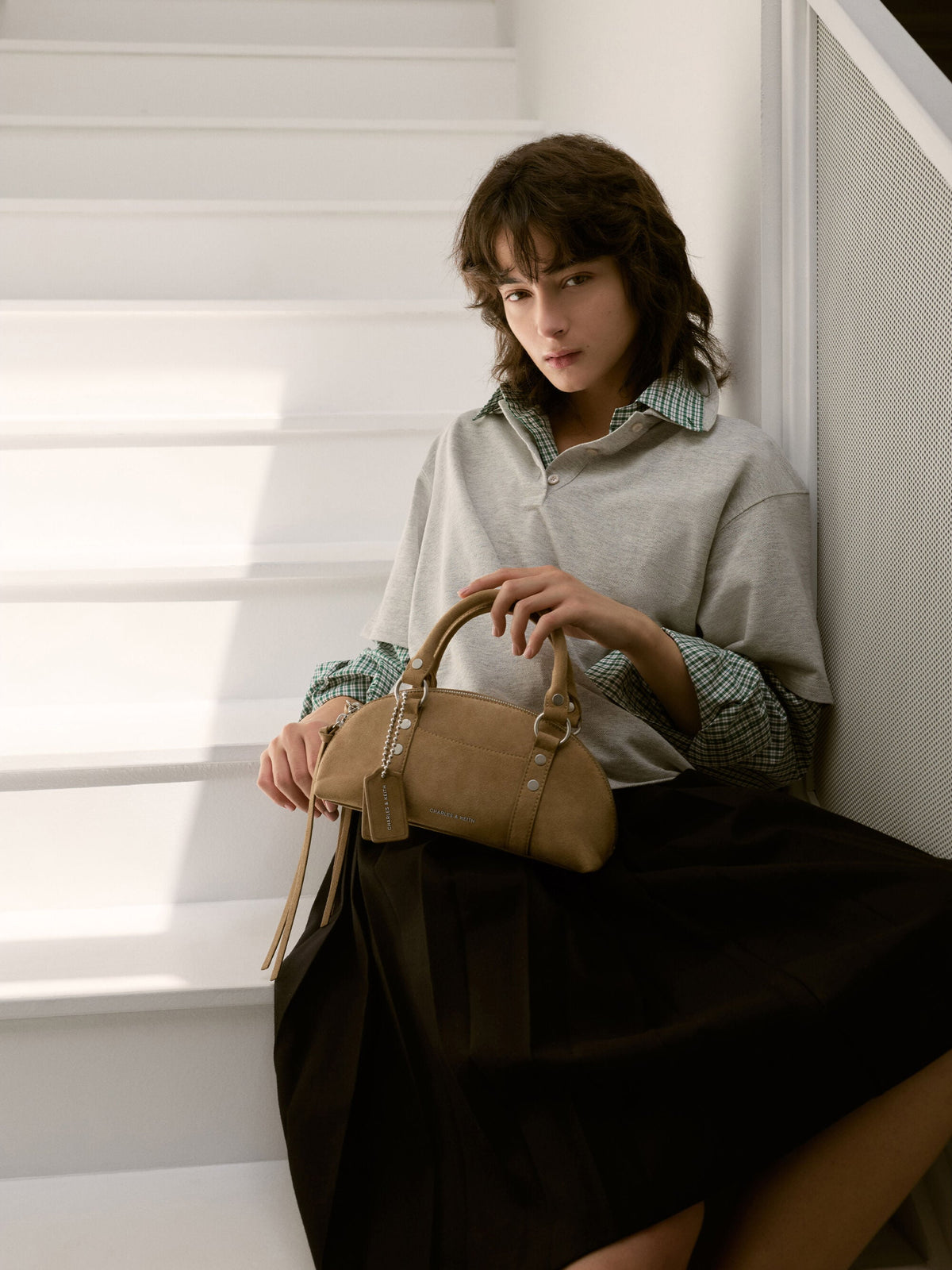 CHARLES & KEITH Featured / Tatiana Studded Bowling Bag - Sand