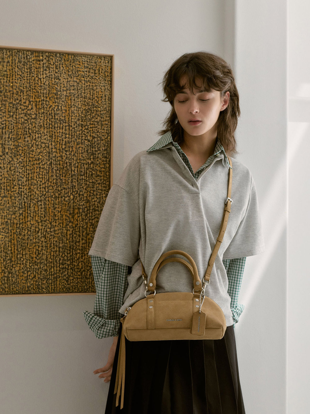 CHARLES & KEITH Featured / Tatiana Studded Bowling Bag - Sand