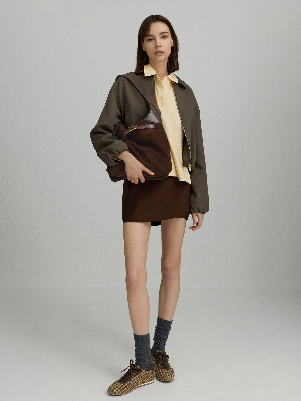 CHARLES & KEITH Hot Sale / Victoria Belted Hobo Bag - Espresso Brown