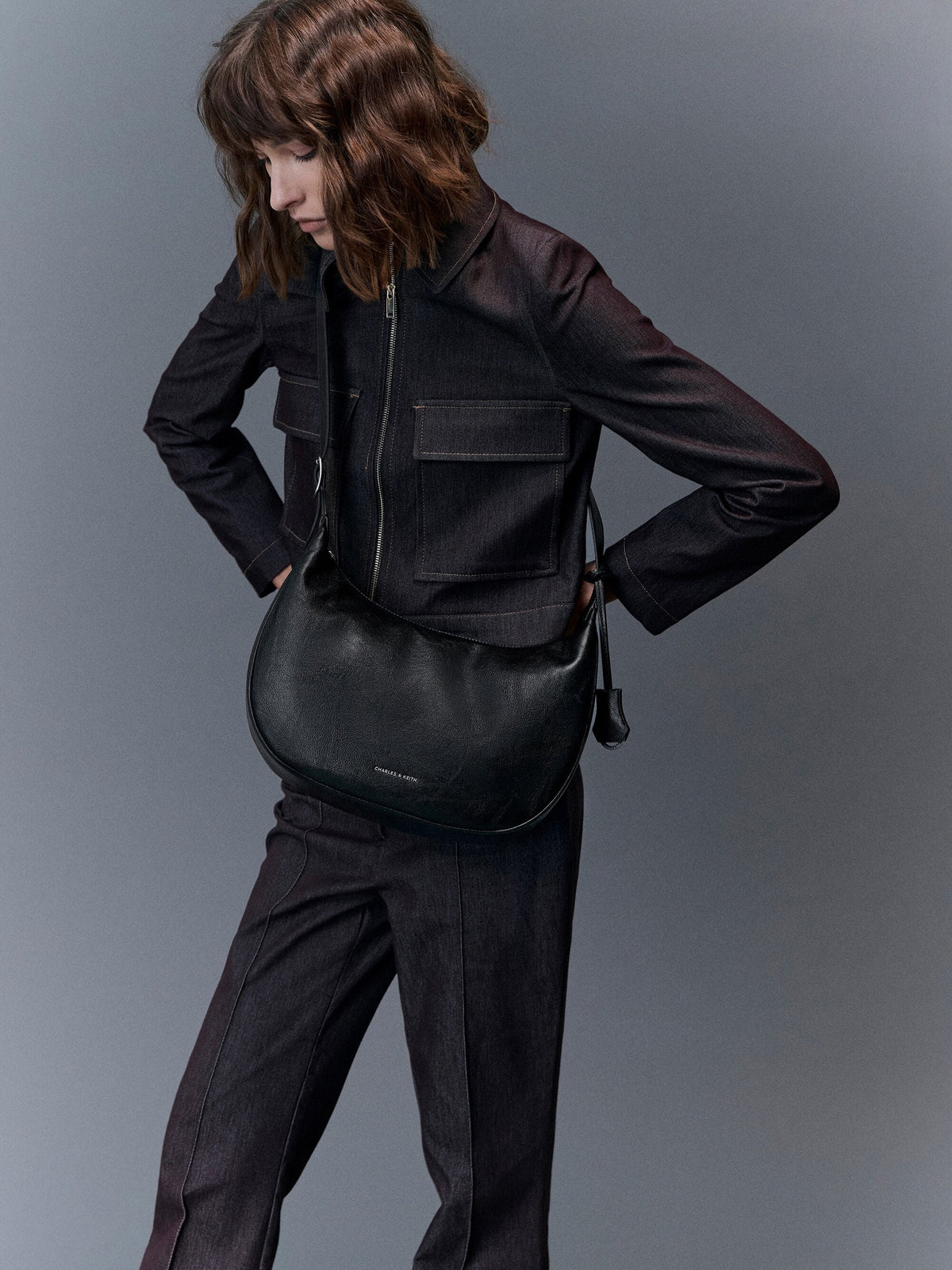 CHARLES & KEITH Exclusive / Large Vega Hobo Bag - Noir