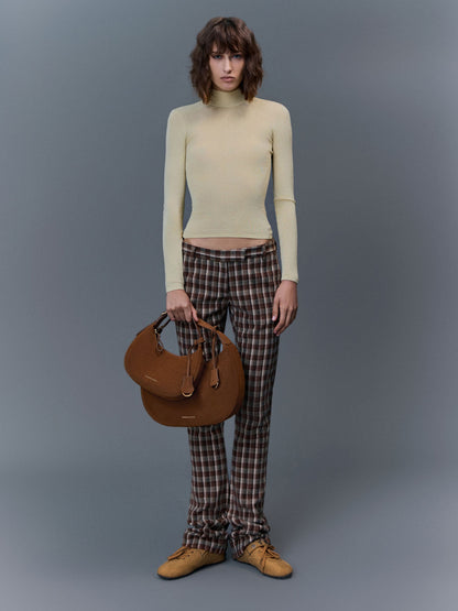 CHARLES & KEITH Discount / Large Vega Faux Suede Hobo Bag - Pecan Brown