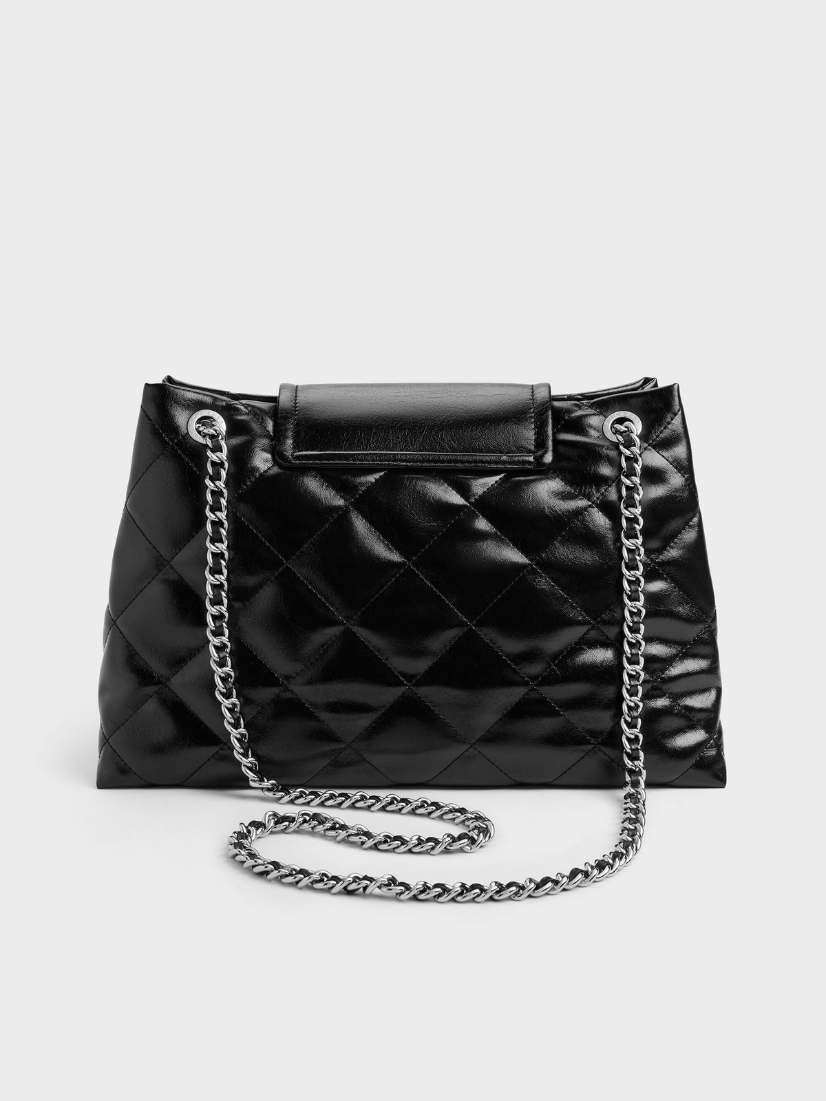 CHARLES & KEITH Recommended / Large Apfra Quilted Shoulder Bag - Noir