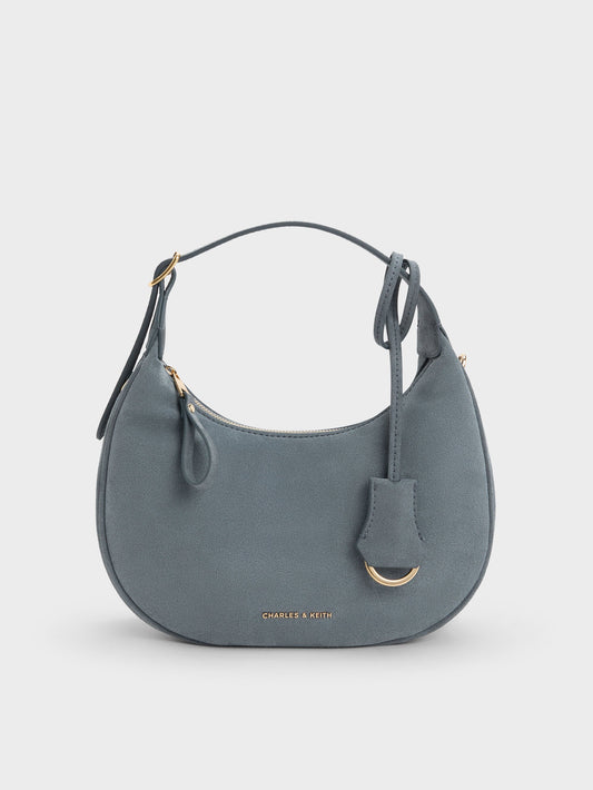 CHARLES & KEITH Special Offer / Vega Faux Suede Hobo Bag - Smoky Blue