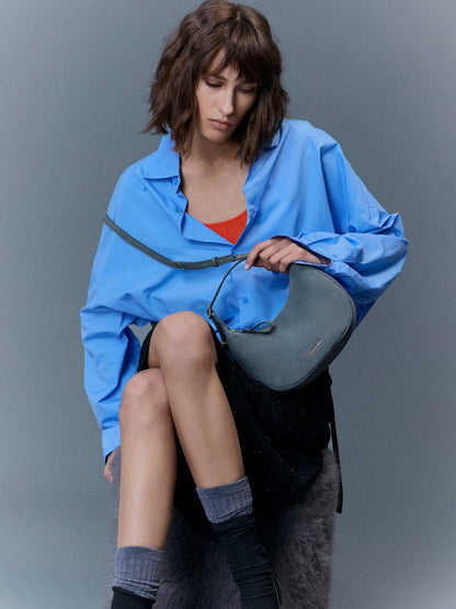CHARLES & KEITH Special Offer / Vega Faux Suede Hobo Bag - Smoky Blue