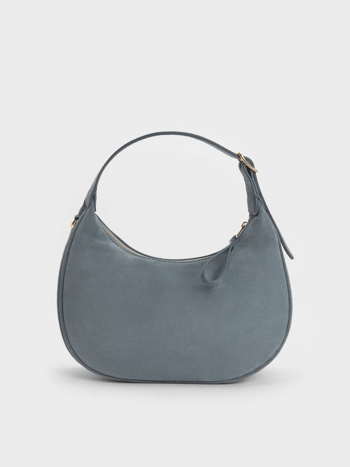CHARLES & KEITH Special Offer / Vega Faux Suede Hobo Bag - Smoky Blue