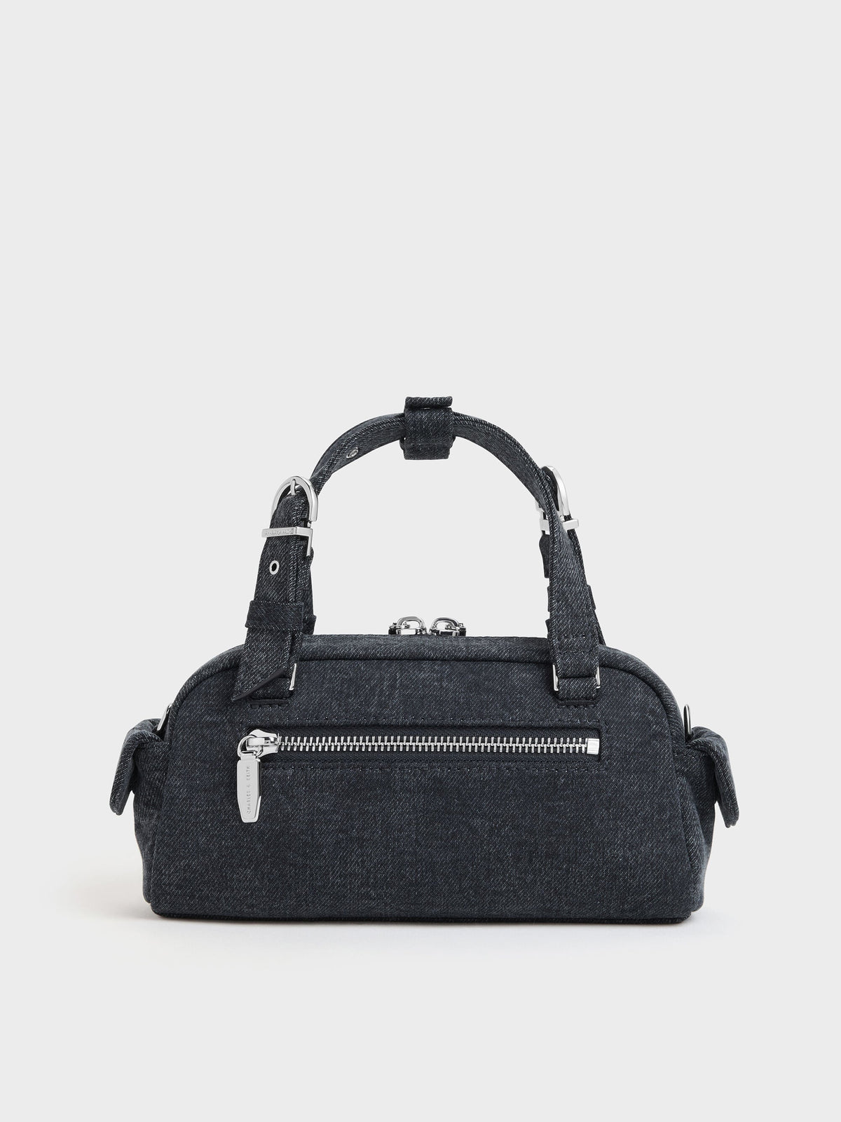 CHARLES & KEITH Trusted / Rachel Denim Multi-Pocket Bowling Bag - Denim Blue