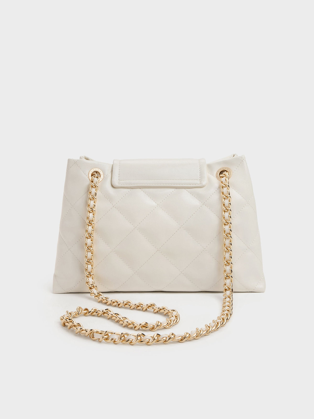 CHARLES & KEITH Trending / Apfra Quilted Shoulder Bag - Cream